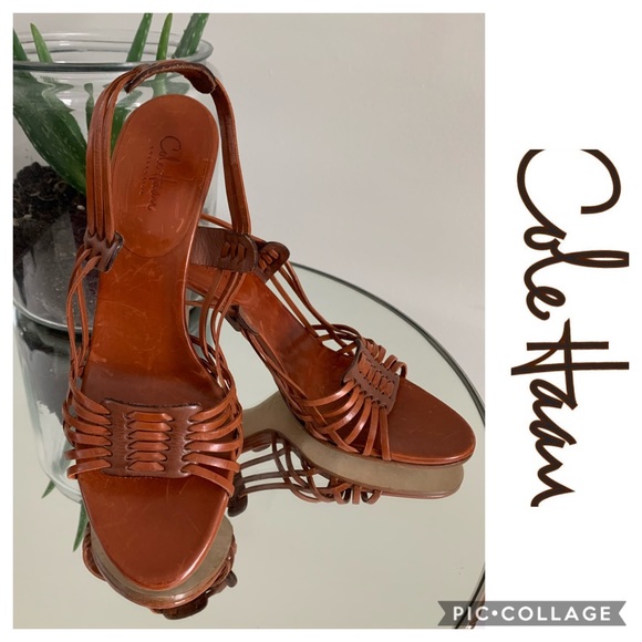 Cole Haan Shoes - Cole Haan leather strap sandal Heel Boho Shoes 8.5